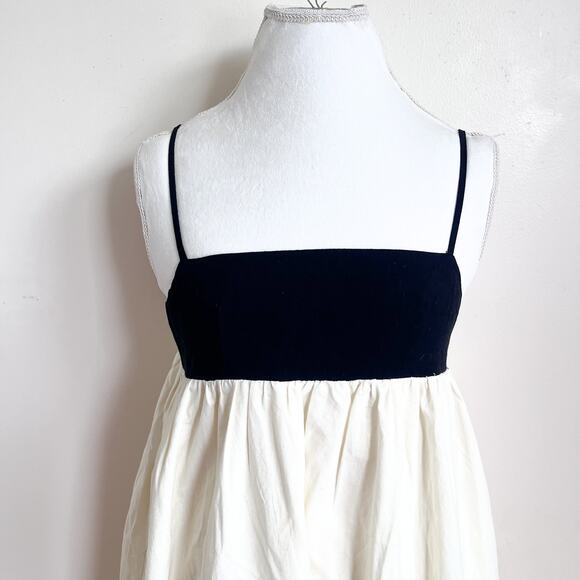 Commense Babydoll Maxi Dress Small Cream Black Boho Peasant Hippie Fairy Cottage - Picture 2 of 14